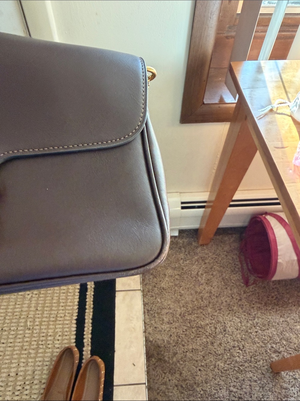 Coach Brown Leather Shoulder Bag with Gold Hardware - Picture 14 of 14